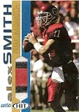 2005 Sage Hit Jerseys Premium Swatches AS Alex Smith Qb San Francisco 49ers (Rookie Insert - Piece of Authentic 3 Color Swatch - Serial #'d to 50 - Football Cards)