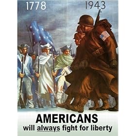 1778 1943 Americans Will Always Fight For Liberty Vintage World War II Two WW2 WWII USA Military Propaganda Poster