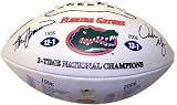 Steve Spurrier and Urban Meyer Florida Gators Dual Autographed Full Size 2X Championship Football