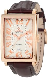 Gevril Men's 5100A Avenue of America Swiss Automatic Rose-Gold Sub-Second Leather Watch from Gevril