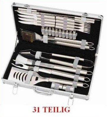 Childrens Toyshop  Garten & Freizeit : Edelstahl Grillbesteck 31 Teilig