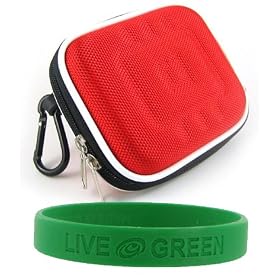 Assorted Colors - Carry Case for Flip Video and Flip Video Ultra Camcorder with Carabineer Clip + Screen Protector Shield + 3ft USB 2.0 Passive A to A Extension + Bonus Young Micro - Live Green WristBand