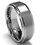 8MM High Polish / Matte Finish Men's Tungsten Ring Wedding Band Sizes 7 to 13