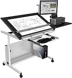 Art Table 48"x30" - Gray Frame, Black Surface