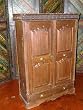 Colonial India Antique Armoire Ornate Carved Teak Wood Cabinet 18c