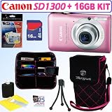 Buy Canon PowerShot SD1300IS 12 MP Digital Camera (Pink) + 16GB Accessory Kit at amazon.com