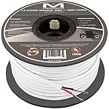 12AWG 2-Conductor Speaker Wire (100 Feet, White) by Mediabridge - 99.9% Oxygen Free Copper - UL Listed CL2 Rated for In-Wall Use (Part# SW-12X2-100-WH )