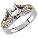 Two Tone Y Slingshot Diamond Engagement Ring (Center stone is not included)