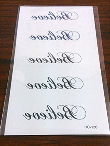 Blanche Lynn Mixed Design Waterproof Temporary Partysu English Alphabet &amp; Rudder Tattoo Body Art Stickers , Pack of 4