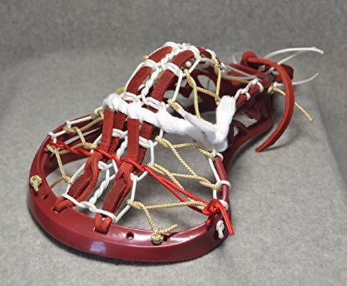 Lacrosse Mini Stick Custom Pita Pocket Red Leathers - Garnet Head with Black Cherry Handle