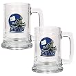 New York Giants 2pc 15oz Glass Tankard Set- Helmet Logo NFL Football