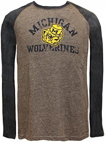 Adidas Michigan Mascot Light Gray Long Sleeve Raglan T-Shirt; Youth X-Large Size 18-20