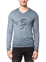 AMERICAN PEOPLE Camiseta Manga Larga Tarek (Azul Marino)