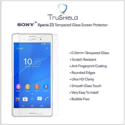 Luckyriver Cell Phone Screen Protector for Sony Xperia Z2 / Z3 / Z4 the World Thinnest (0.26mm) Tempered Glass Explosion-proof 9h Hardness Surface with 99% Hd Transparency (Xperia Z3)