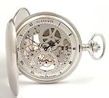 Classique Sterling Silver 925 Skeletonized Swiss Made Pocket Watch