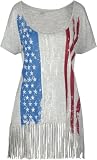 FULL TILT American Flag Womens Fringe Tee