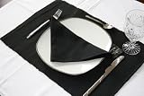 Two Black Placemat 100% Cotton/ 12 x 18 Inch / 30x45 cm/ Easy care/ Washable at 60 Deg C / Homescapes Brand /Normally delivered Next Working Day at No Extra Cost / Postage refund of £2.00