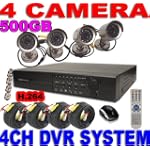 4 Channel H.264 120 FPS Mini Standalone CCTV DVR System Package - 1 audio Package - 4 Outdoor Nightvision Cameras