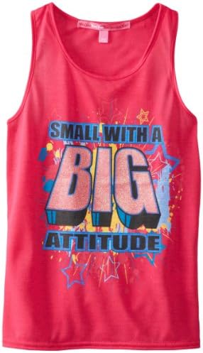 Yom Yom Big Girls' Big Attitude Tank Top, Fuchsia, 8