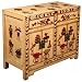 EXP Handmade Asian Furniture - 29" Ivory White Storage Cabinet / End Table - Temple Courtyard Motif