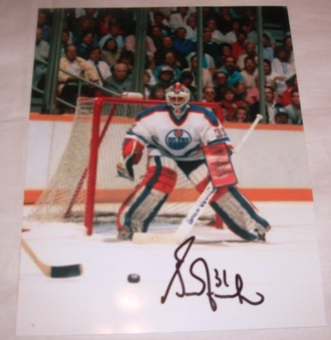 Grant Fuhr Autographed Edmonton Oilers 8x10 Photo W/PROOF, Picture of Grant Signing For Us, 5x Stanley Cup Champion, St. Louis Blues, Calgary Flames, Buffalo Sabres, Los Angeles Kings, Toronto Maple Leafs