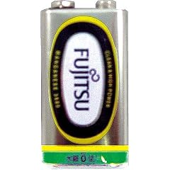 富士通マンガン乾電池・黒/6Ｐ形9Ｖ　1パック1個×10＝10個入 Ｆｕ-09