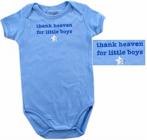 Baby-Says Bodysuit - Thank Heaven For Little Boys, Newborn