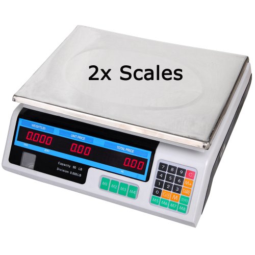 NEW Set of 2 Scales 60LB Commercial Retail Digital Food Scale Price