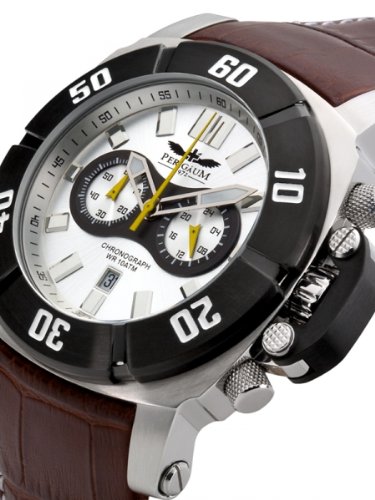 Perigaum 1972 Hercules Chronograph P-0813-SW-IPB Chronograph for Him Solid Case