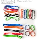 Grifiti Bands Cross Style 4, 6, 9, 12 Inch Assorted 20 Pack X Shape Wrist, Books, Cameras, Art, Cooking, Wrapping, Exercise, Bag Wraps, Dungies, Silicone Rubber