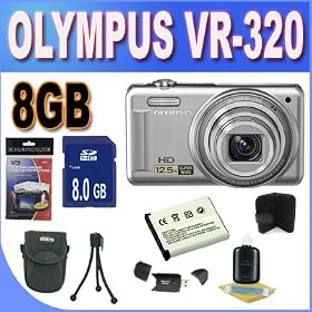 Click here to buy Olympus VR-320 14 MP Digital Camera with 12.5x Optical Zoom and 3 LCD (Silver) + 8GB... by Olympus.