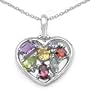 1.60 Carat Genuine Multi-Gemstone Sterling Silver Pendant