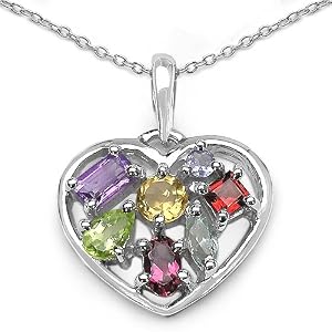 Click here to buy 1.60 Carat Genuine Multi-Gemstone Sterling Silver Pendant by JewelzDirect.
