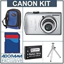 Canon PowerShot SD880 IS Compact Digital ELPH Camera Kit,- Silver - Refurbished - with 4GB SD Memory Card, Spare NB-5L Type Lithium-ion Battery, Camera Case, Table Top Tripod
