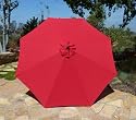 Replacement Umbrella Canopy for 9ft 8 Ribs, Red (CANOPY ONLY)