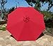 Formosa Covers Replacement Umbrella Canopy for 9ft 8 Ribs Red (CANOPY ONLY)