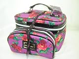 Betsey Johnson 2 Piece Train Cosmetic Make Up Case Twinkle Toes Purple Multi
