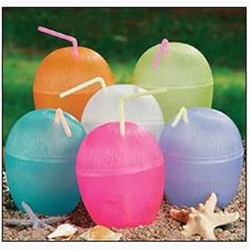 Coconut Cup - Set of 6 in Assorted Colors by SHOPZEUS