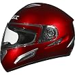 AFX Solid Adult FX-100 Street Racing Motorcycle Helmet w/ Free B&F Heart Sticker Bundle - Wine/Red