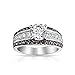 Bling Jewelry CZ Pave Coffee and Round Engagement Ring Rhodium Plated