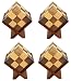 Set Of 4, Wooden Jigsaw Puzzle Block Cube Decorative Handmade Gifts India Brain Teaser Puzzles 4 X 3 X 4.5 Inches RS.6999.00