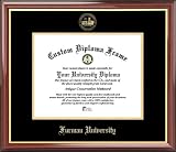 Furman University Paladins - Embossed Seal - Mahogany Gold Trim - Diploma Frame
