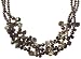 Gold-Filled Dyed Chocolate Freshwater Cultured Pearl, Cultured Keshi Pearl and Smoky Quartz Triple-Strand Necklace, 17