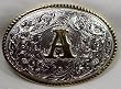 SILVER/GOLD PLATED  MONOGRAM LETTER "A" BELT BUCKLE