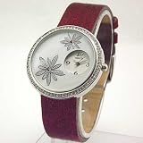 CROTON MANHATTAN Women039s Austrian Crystal Mother of Pearl Burgundy Strap Watch Model CMH5107RD on sale
