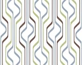 Esprit 1398-49 Tapete, Retromuster, wei&szlig; gr&uuml;n blau braun, Design World Culture
