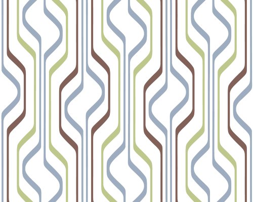 Esprit 1398-49 Tapete, Retromuster, wei&szlig; gr&uuml;n blau braun, Design World Culture