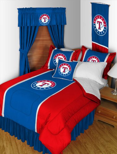 MLB Texas Rangers Sidelines Queen Comforter and Pillowcases
