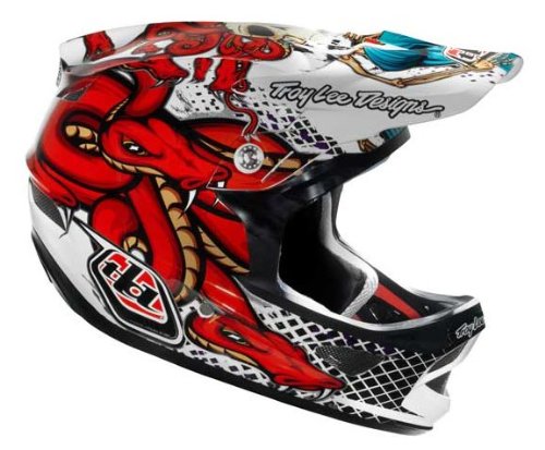 TROY LEE DESIGNS Troy Lee D3 Composite Full Face Helmet Small Medusa White