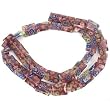 Purple Rectangle Millefiori Glass Beads 12mm 16" Strand